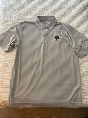 Light Gray Embroidered Polo Shirt - Classic Short Sleeve